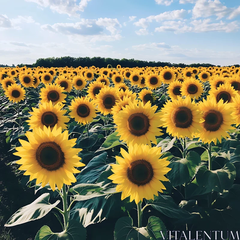 AI ART Field of Sunflowers in Full Bloom