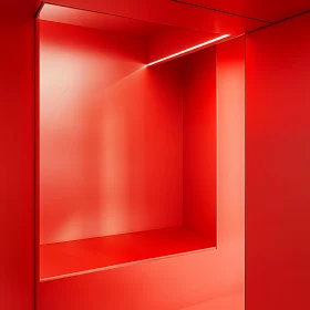 Geometric Red Space with Subtle Illumination