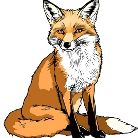 Stylized Fox Portrait - Wildlife Illustration