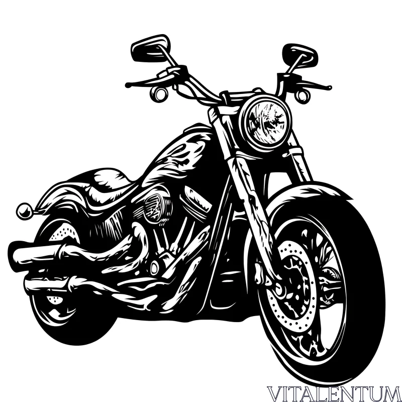 AI ART Monochrome Motorcycle Vector Art