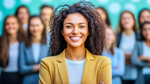 Smiling Woman in Yellow Jacket Portrait