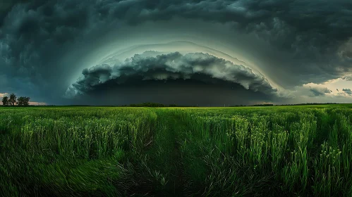 Ominous Sky Over the Meadow