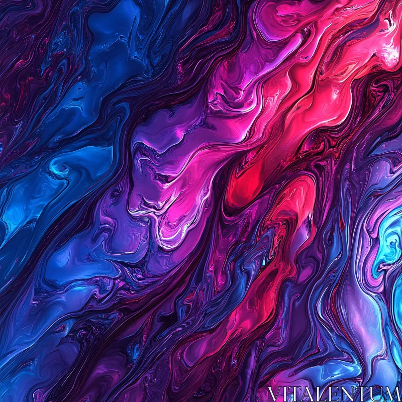 Colorful Abstract Swirling Paint AI Image