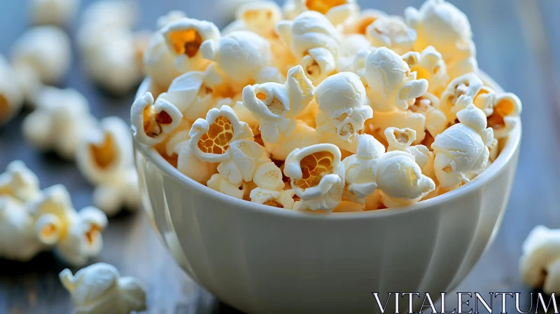 Crisp and Delicious Popcorn in a Bowl AI Image