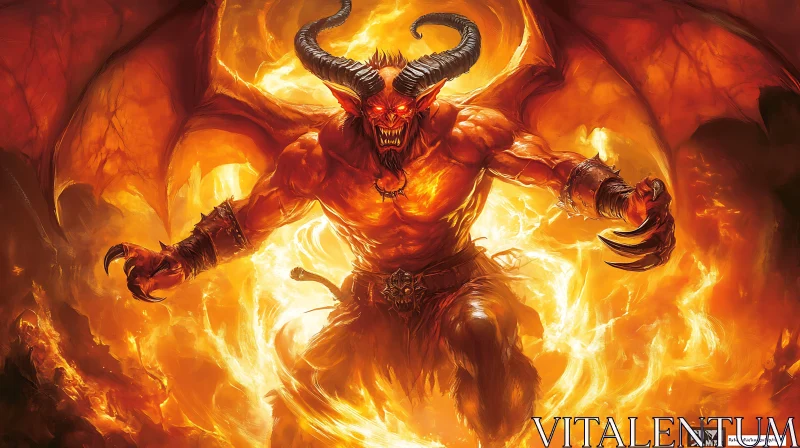 AI ART Demon in Flames: A Fantasy Portrait