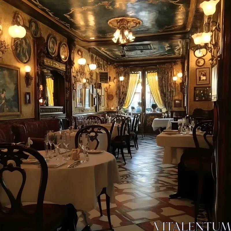 Ornate Dining Room Ambiance AI Image