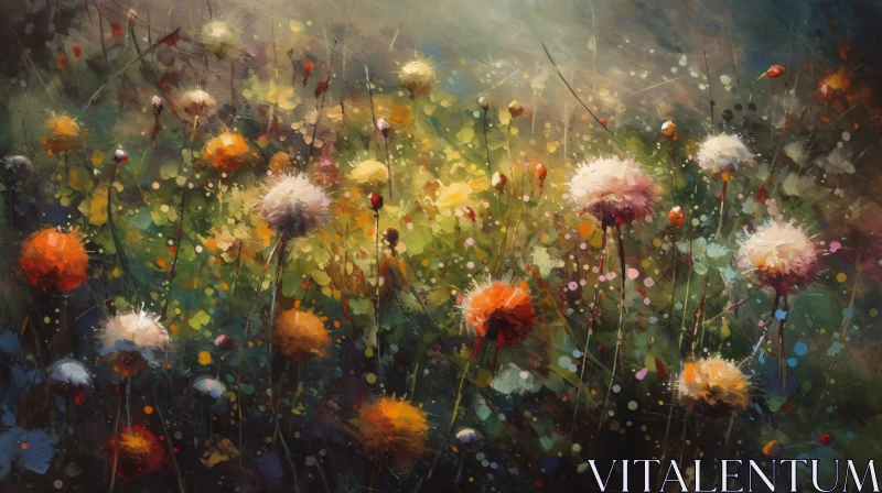 AI ART Impressionistic Floral Field in Full Bloom