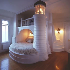 Whimsical Lighthouse Bed in Cozy Bedroom