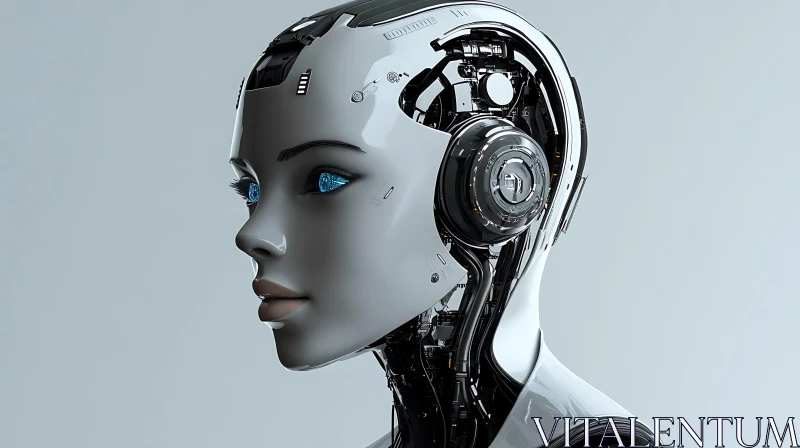 Futuristic Cyborg Side View AI Image