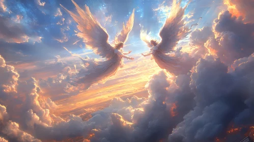 Angels Floating in the Heavens