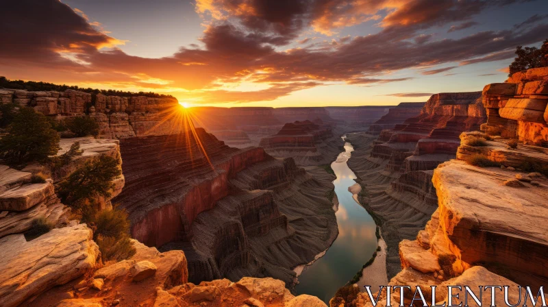 Breathtaking Sunset at the Grand Canyon: A Captivating Natural Wonder AI Image