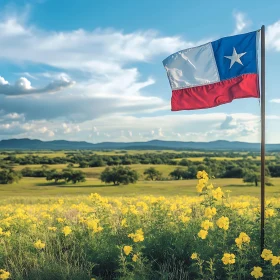 Flag and Flowers: A Chilean Vista