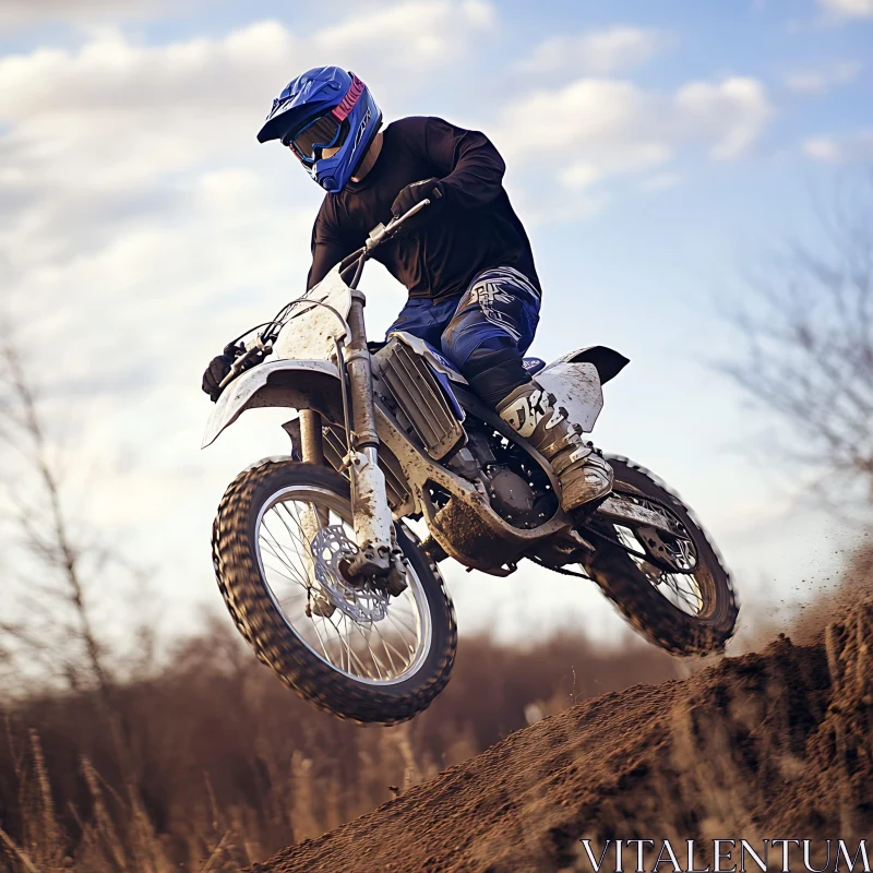 Dirt Bike Rider in Mid-Air AI Image