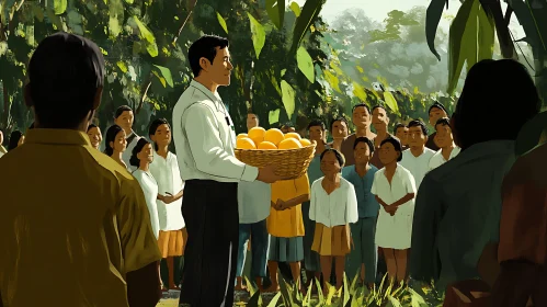 Community Gathering with Fruit Offering