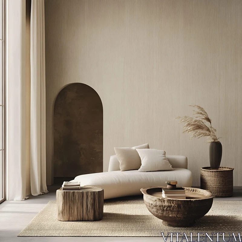 AI ART Minimalist Interior with Neutral Decor