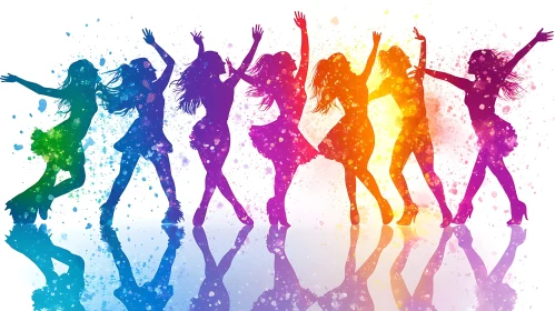 Colorful Dancing Figures Illustration