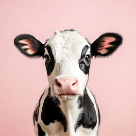 Black and White Cow Close-Up