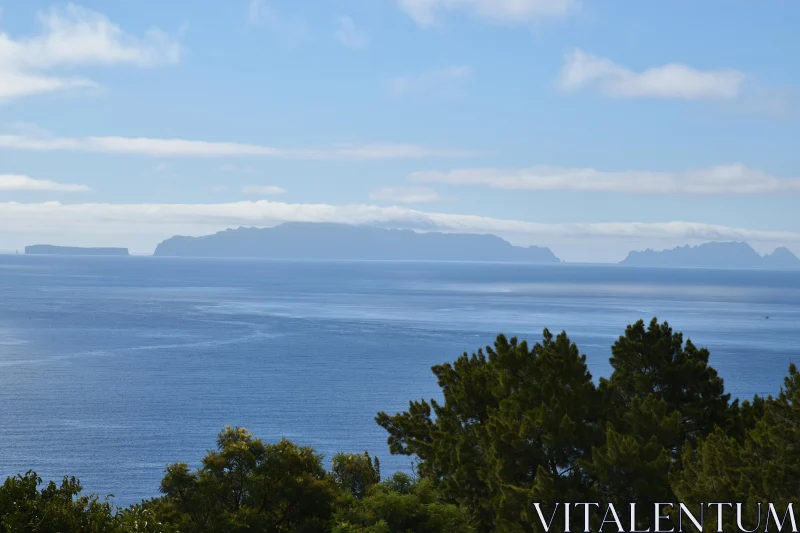 Madeira Ocean Horizon with Island View Free Stock Photo