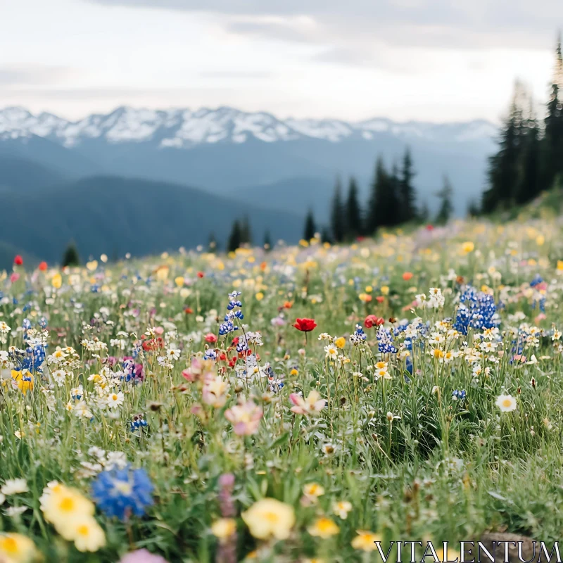 AI ART Alpine Meadow in Bloom