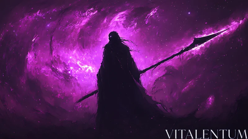 AI ART Silhouette of Warrior in Space