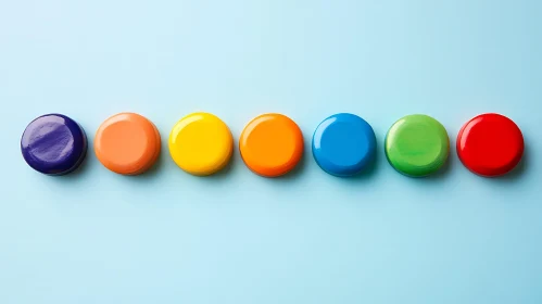 Colorful Round Objects Arranged in a Row