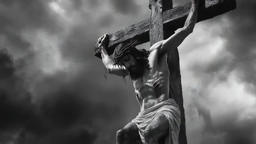 Jesus Christ Crucifixion - Black and White