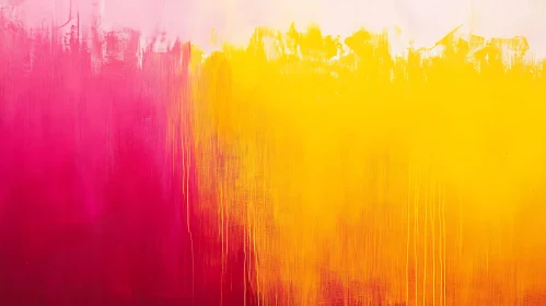 Abstract Pink and Yellow Art Composition