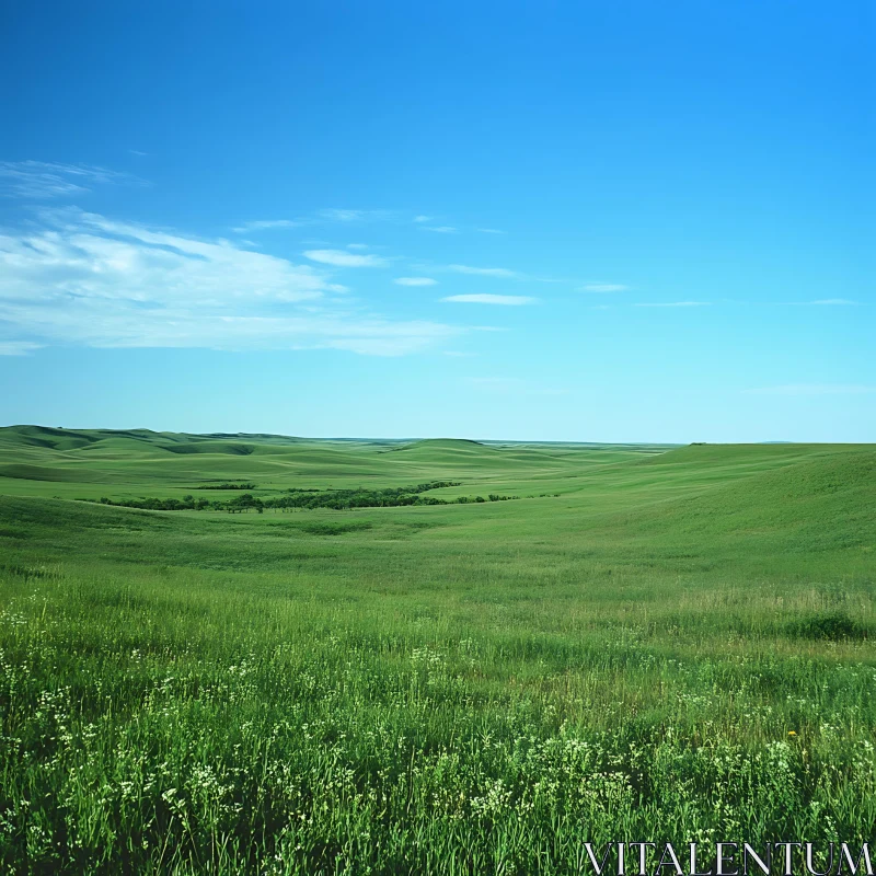 AI ART Rolling Green Hills Landscape Photography