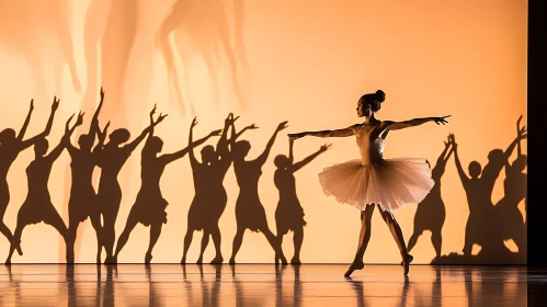 Silhouette of a Ballerina Dancing Gracefully