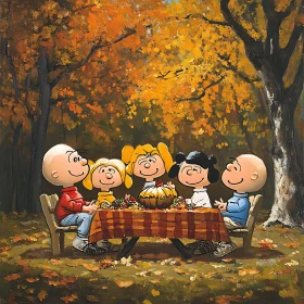 Cartoon Children's Autumn Feast