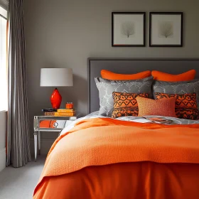 Modern Bedroom Design with Cozy Orange Elements