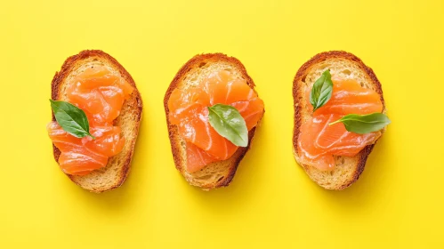 Salmon and Basil on Toasted Bread