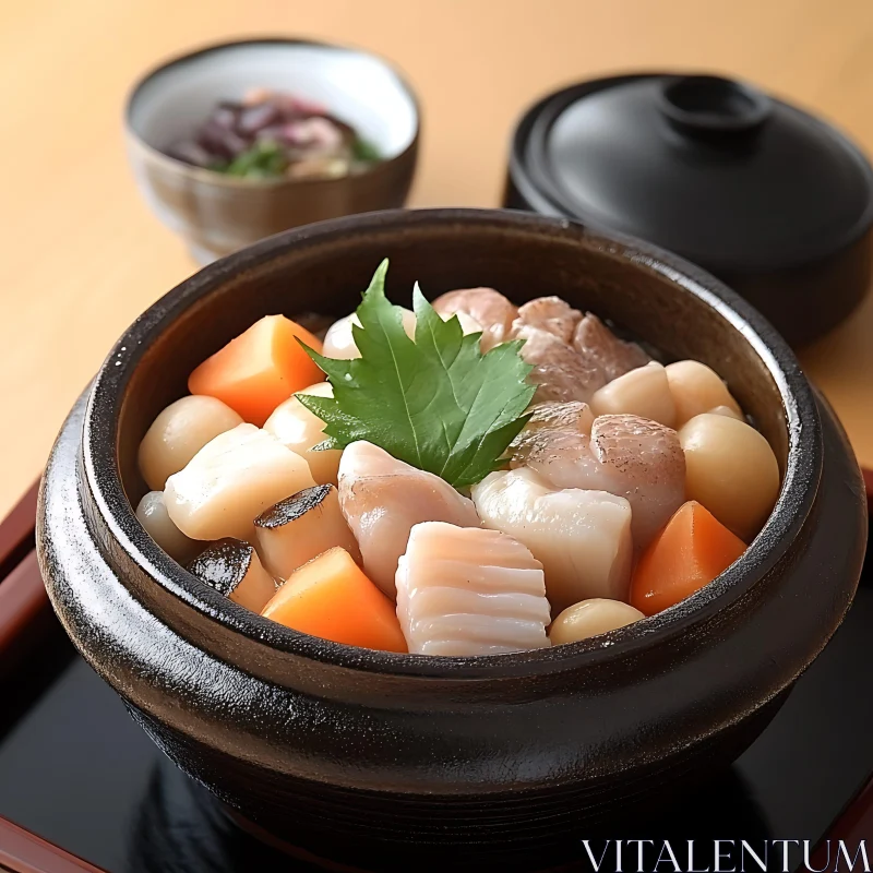 Japanese Seafood and Vegetable Hot Pot AI Image