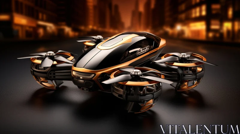 AI ART Futuristic Luxury Drone in Urban Landscape