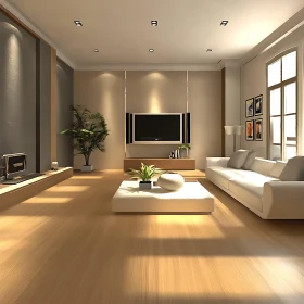Modern Home Interior with Sunlight