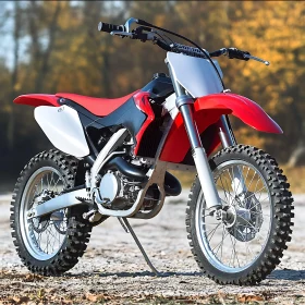Off-Road Motorcycle on Gravel Path