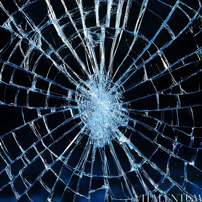 Fractured Glass with Intricate Patterns AI Image