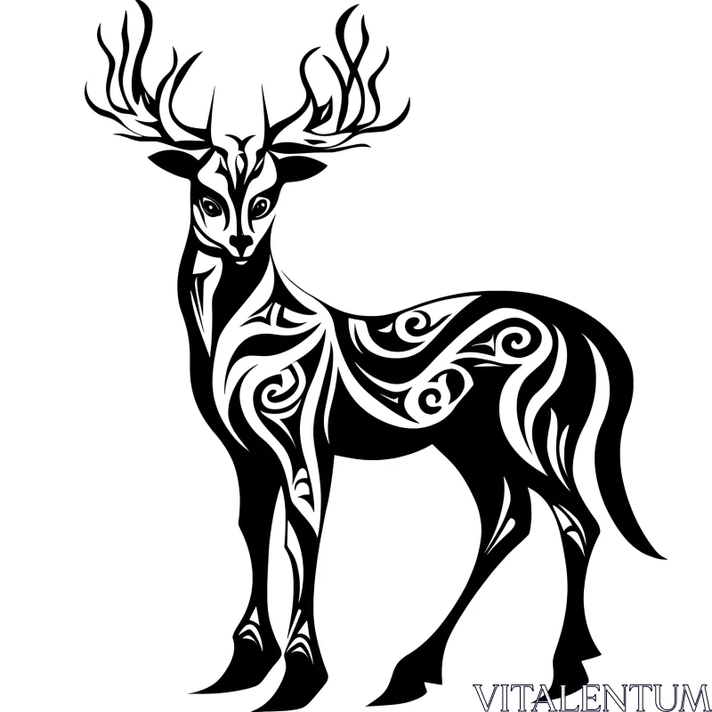 Tattoo-Inspired Deer Design AI Image