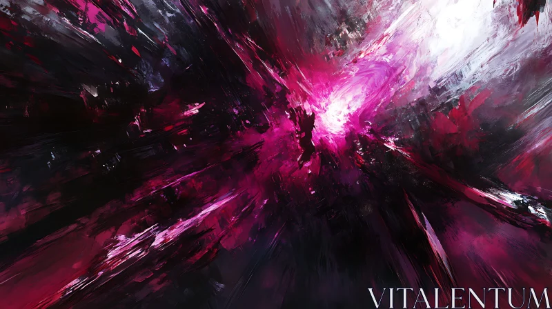 Dynamic Abstract Splash of Pink and Black AI Image