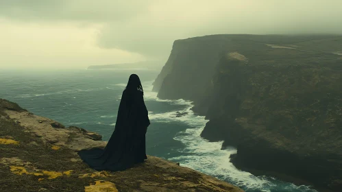 Solitary Figure by the Sea