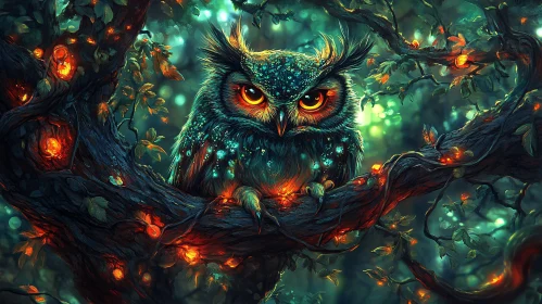 Glowing Forest Owl