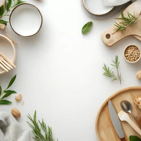 Natural Culinary Elements with Wooden Utensils