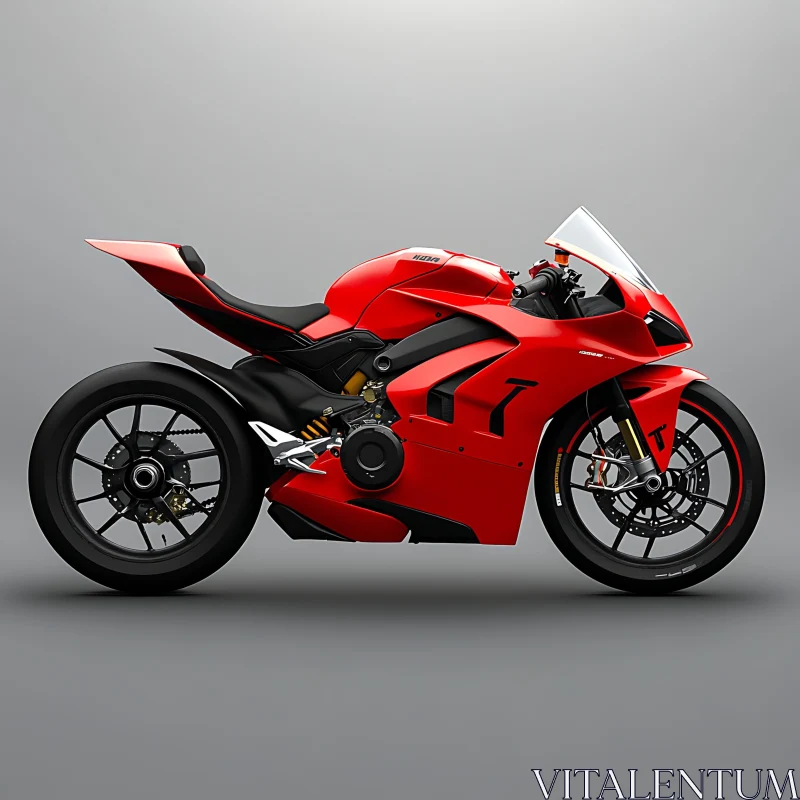 Motorcycle - Red Sportbike AI Image