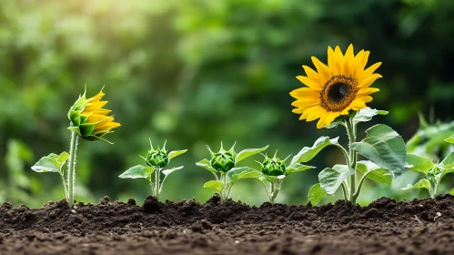 Sunflowers from Bud to Bloom