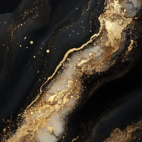 Luxury Abstract Art with Metallic Gold