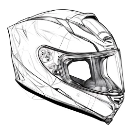 Motorcycle Helmet Line Art