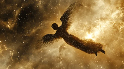 Winged Figure Among the Stars