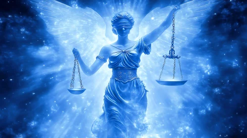 Angel of Justice Holding Scales