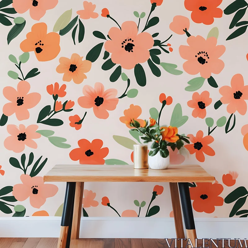 AI ART Blooming Interior: Floral Design and Table