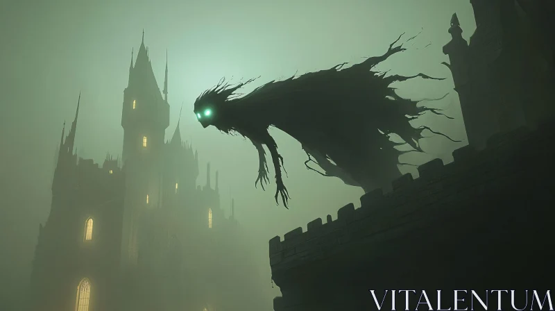 AI ART Ghostly Guardian of the Misty Fortress